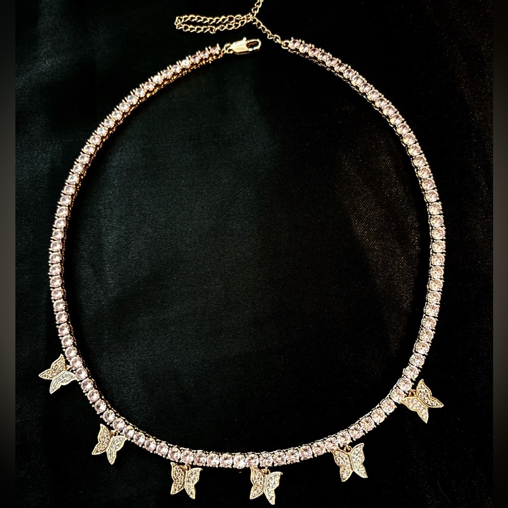 Rose Gold Butterfly Charm Necklace